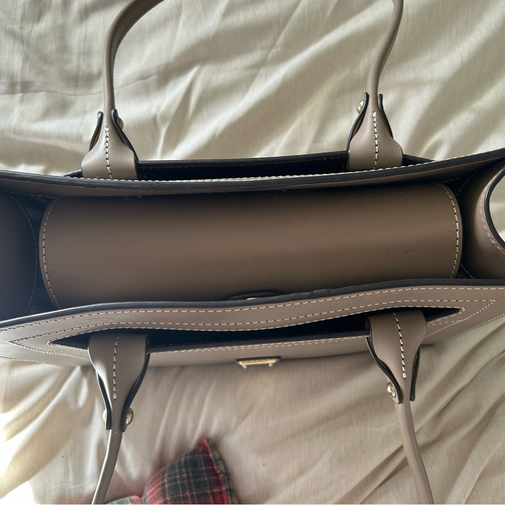 Dooney & Bourke Taupe Leather Tote Bag - Picture 2 of 4